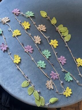 Handmade Crochet Floral Garland 🌸